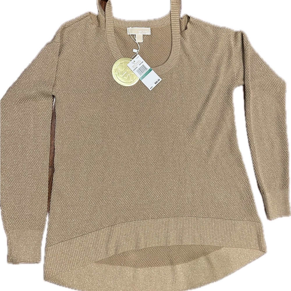woman's high/low Michael Kors neutral Knit Sweater light weight casual